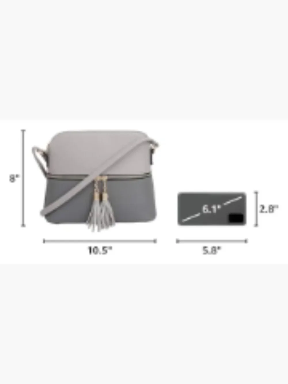 Lightweight Dome Crossbody Bag with Tassel Adjustable Strap Zipper Pockets